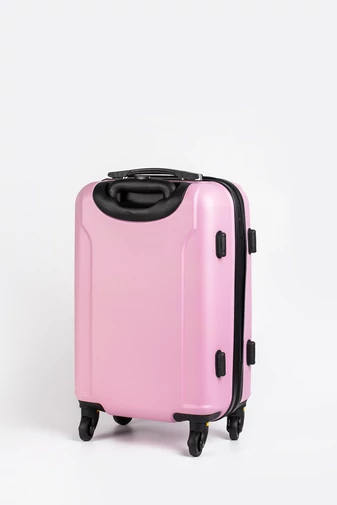 Világos Rózsaszín Keményfalú Kézipoggyász Kabinbőrönd Wizz Air Méretben (55X34X20cm)
