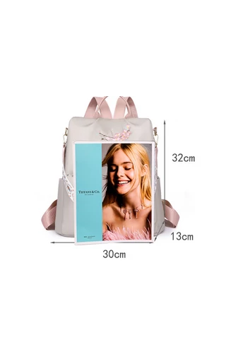 Női Hátizsák Világoszöld Bonluo Vízálló Hímzett Virág Mintával (32*30*13cm)