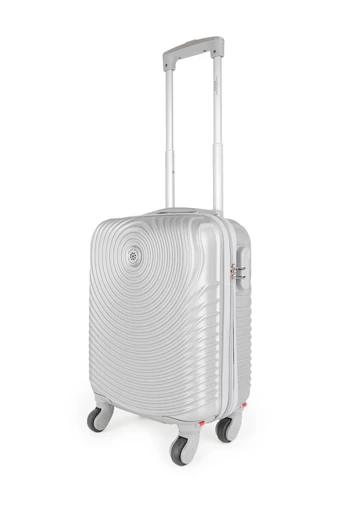 Ezüst Színű Bőrönd Wizz Air Kézipoggyász Méretben (40x30x20cm)
