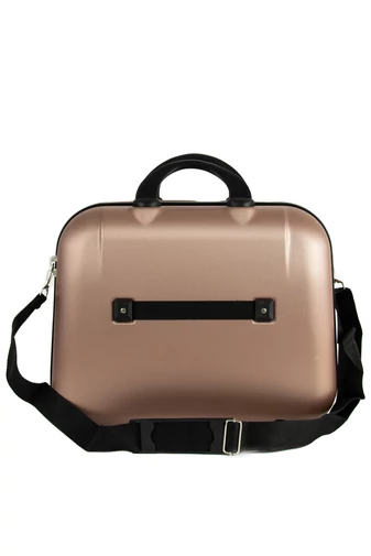 Kozmetikai Táska , ABS, Wizzair méret, merev falakkal és zárral, Bonluo Rosegold (28*34*15cm)
