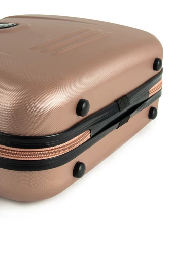Kozmetikai Táska , ABS, Wizzair méret, merev falakkal és zárral, Bonluo Rosegold (28*34*15cm)