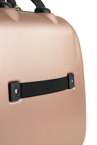 Kozmetikai Táska , ABS, Wizzair méret, merev falakkal és zárral, Bonluo Rosegold (28*34*15cm)