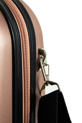 Kozmetikai Táska , ABS, Wizzair méret, merev falakkal és zárral, Bonluo Rosegold (28*34*15cm)