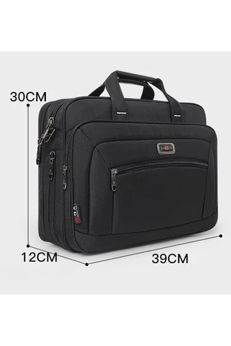 Fekete tartós bővíthető laptoptáska (max. 15,6 hüvelykes laptophoz)