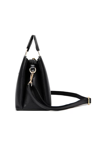 Kézitáska/Crossbody Táska Arany Díszítéssel Bonluo Fekete Műbőr  (21x27x13cm)