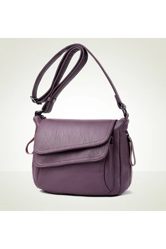 Világoslila Crossbody táska műbőrből Méretek 21*25*12cm