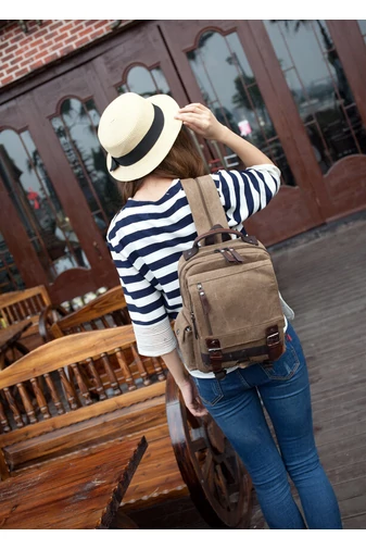 Barna Tartós Unisex Hátizsák/Crossbody Táska (33x29x11cm)