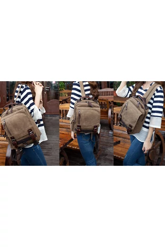 Barna Tartós Unisex Hátizsák/Crossbody Táska (33x29x11cm)
