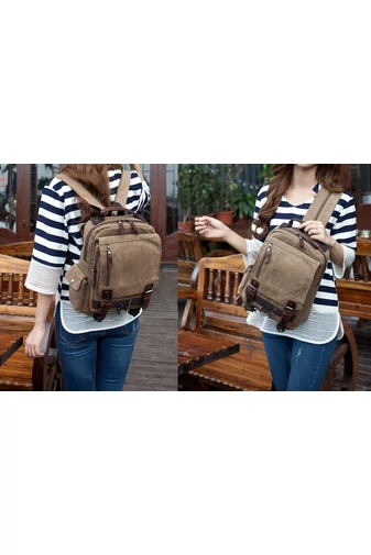 Barna Tartós Unisex Hátizsák/Crossbody Táska (33x29x11cm)