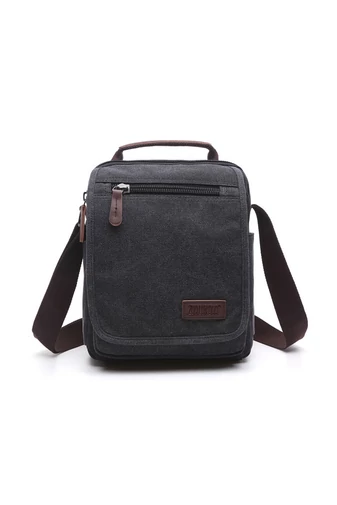 Fekete crossbody táska férfiaknak, tartós anyagból méret 28*22*12cm