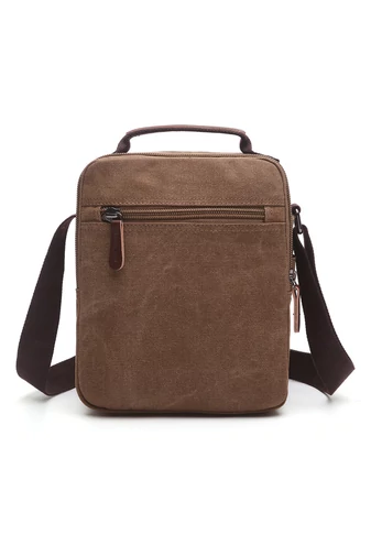 Barna crossbody férfi táska strapabíró anyagból, méret 28*22*12cm