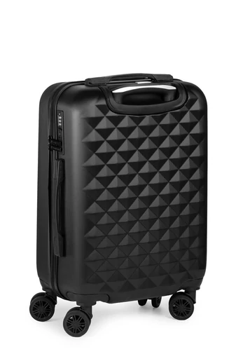 Kabinbőrönd Keményfalú Kézipoggyász Wizz Air Méretben Bonluo Fekete 55X35X22cm Levehető kerekekkel 