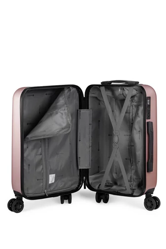 Kabinbőrönd Keményfalú Kézipoggyász Wizz Air Méretben Bonluo Rosegold 55X35X22cm Levehető kerekekkel 