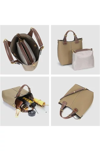 Khaki valódi bőr kézitáska méret (29*27*13cm)