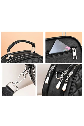Crossbody Táska Műbőr Zöld 14x20x10cm