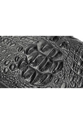 Fekete krokodil mintás női pénztárca méret (19*10*2cm)