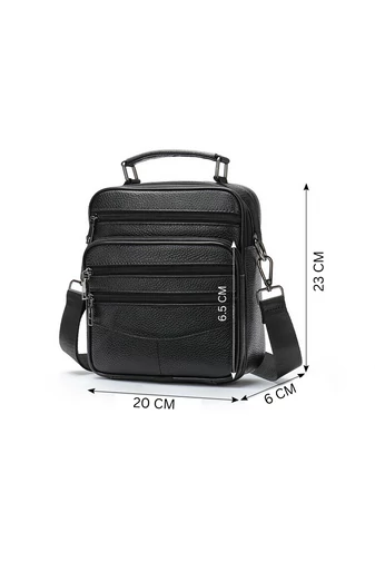 Barna prémium minőségű valódi bőr férfi crossbody táska (23x20x6cm)