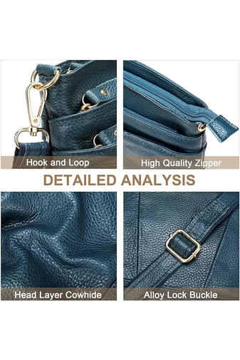 Valódi Bőr Crossbody Táska Bonluo Bézs színű 21x19,5x9,5 cm