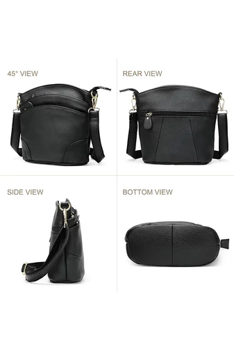 Valódi Bőr Crossbody Táska Bonluo Konyakbarna színű 21x19,5x9,5 cm