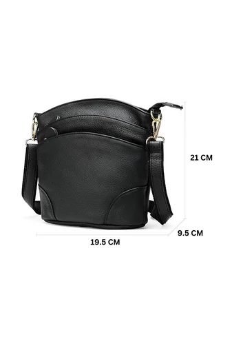 Valódi Bőr Crossbody Táska Bonluo Konyakbarna színű 21x19,5x9,5 cm