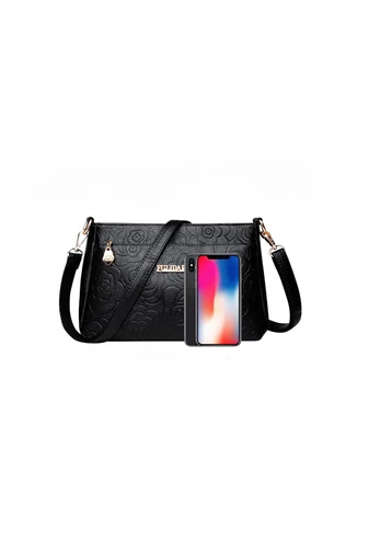 Piros crossbody táska műbőr mintával, közepes méretű (19*29*13cm)