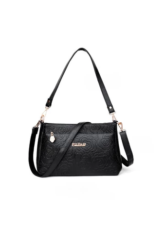 Piros crossbody táska műbőr mintával, közepes méretű (19*29*13cm)
