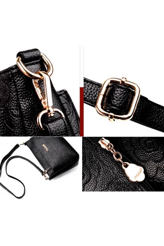 Piros crossbody táska műbőr mintával, közepes méretű (19*29*13cm)