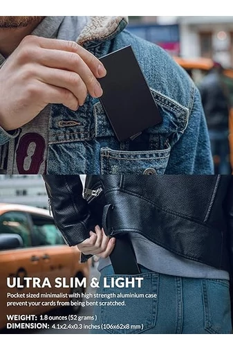 Rózsaszín Kártyatartó rfid védelemmel (9x6,5x1cm)