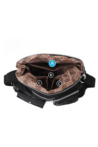 Női hobo táska fekete, rfid címkével, vízálló anyagból, 33*34*11cm méret