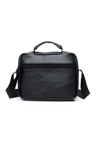 Férfi Fekete Valódi Bőr Crossbody Táska (18x21x10cm)