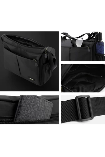 Férfi crossbody táska fekete vízálló anyagból méret (25*33*13cm)