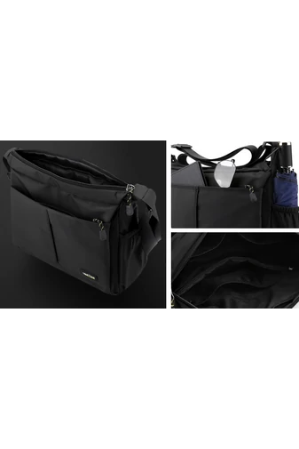 Férfi crossbody táska fekete vízálló anyagból méret (25*33*13cm)