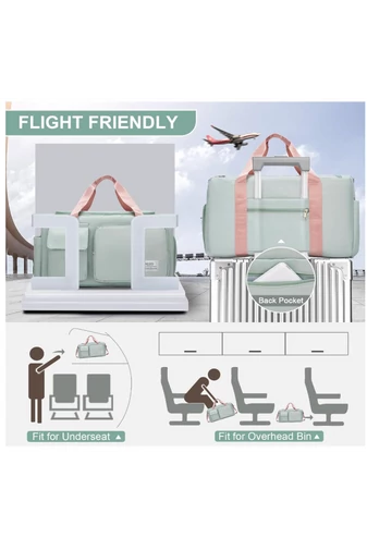 Prémium Minőségű Zöld Bonluo Utazótáska/Fitnesztáska Cipőtartóval Wizz Air Méretben (40x30x20)
