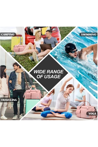 Prémium Minőségű Rózsaszín Bonluo Utazótáska/Fitnesztáska Cipőtartóval Wizz Air Méretben (40x30x20)