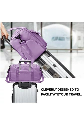 Prémium Minőségű Lila Bonluo Utazótáska/Fitnesztáska Cipőtartóval Wizz Air Méretben (40x30x20)