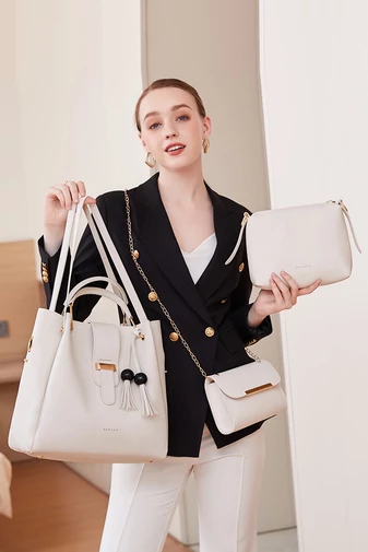 Válltáska Szett Crossbody Táskával és Pénztárcával Bonluo Bordó(3 db)