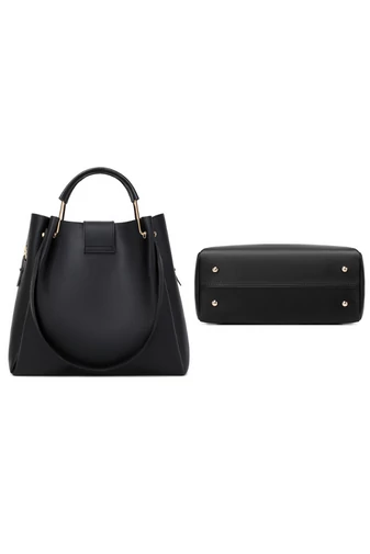  Válltáska Szett Crossbody Táskával és Pénztárcával Bonluo Fekete(3 db)