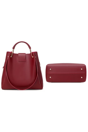 Válltáska Szett Crossbody Táskával és Pénztárcával Bonluo Bordó(3 db)