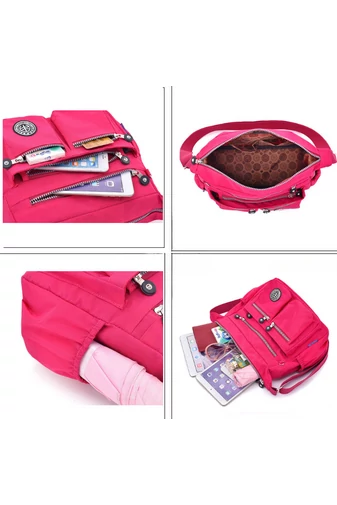 Barna Vízálló Crossbody Táska (22x29x12cm)