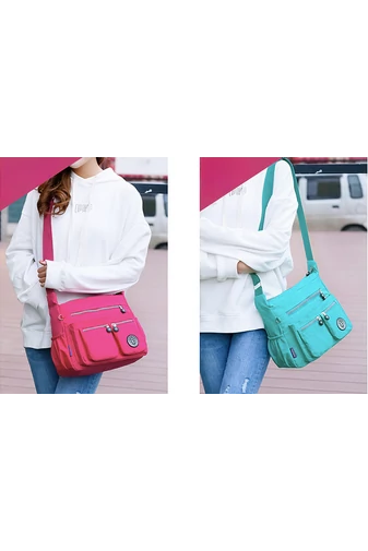 Barna Vízálló Crossbody Táska (22x29x12cm)