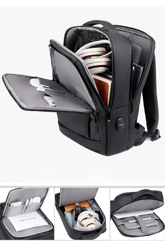 Szürke Férfi Laptop Hátizsák Üzleti, Prémium Minőségű Vízálló Anyagból (42x30x13cm)
