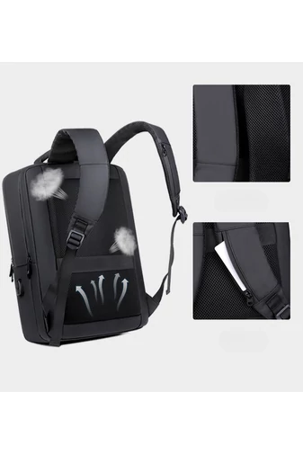 Szürke Férfi Laptop Hátizsák Üzleti, Prémium Minőségű Vízálló Anyagból (42x30x13cm)