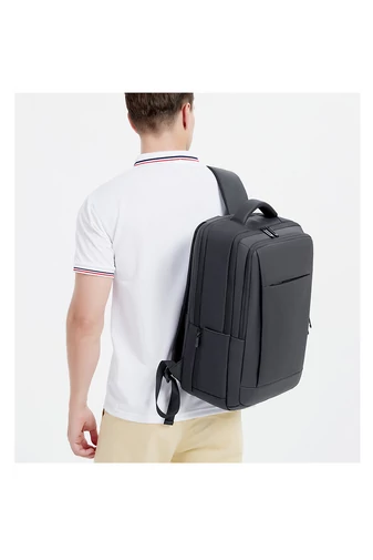 Szürke Férfi Laptop Hátizsák Üzleti, Prémium Minőségű Vízálló Anyagból (42x30x13cm)