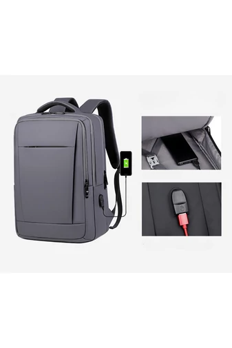 Szürke Férfi Laptop Hátizsák Üzleti, Prémium Minőségű Vízálló Anyagból (42x30x13cm)