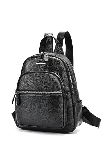 Női Hátizsák Valódi bőrből Bonluo Fekete Mini 27*22*11cm