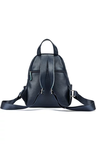 Női Hátizsák Valódi bőrből Bonluo Kék Mini 27*22*11cm