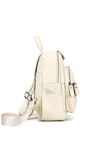 Női Hátizsák Valódi bőrből Bonluo Fehér Mini 27*22*11cm