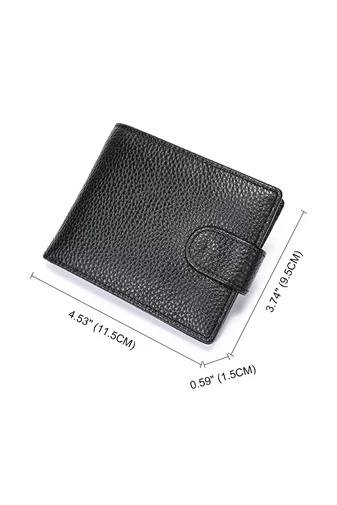 Férfi Valódi Bőr Pénztárca Bonluo Fekete bővíthető 11,5*9,5*1,5 cm