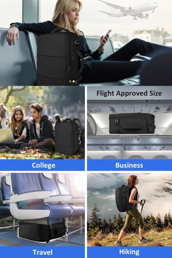 Többfunkciós Hátizsák Wizzair méret 40*30*20cm 15,6" laptop számára Fekete Bonluo