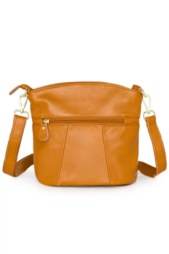 Valódi Bőr Crossbody Táska Bonluo Konyakbarna színű 21x19,5x9,5 cm